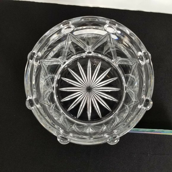 Bohemian 24 % Lead Crystal Glass Music Drum Planter Vase Bowl Czech Republic - Picture 3 of 4